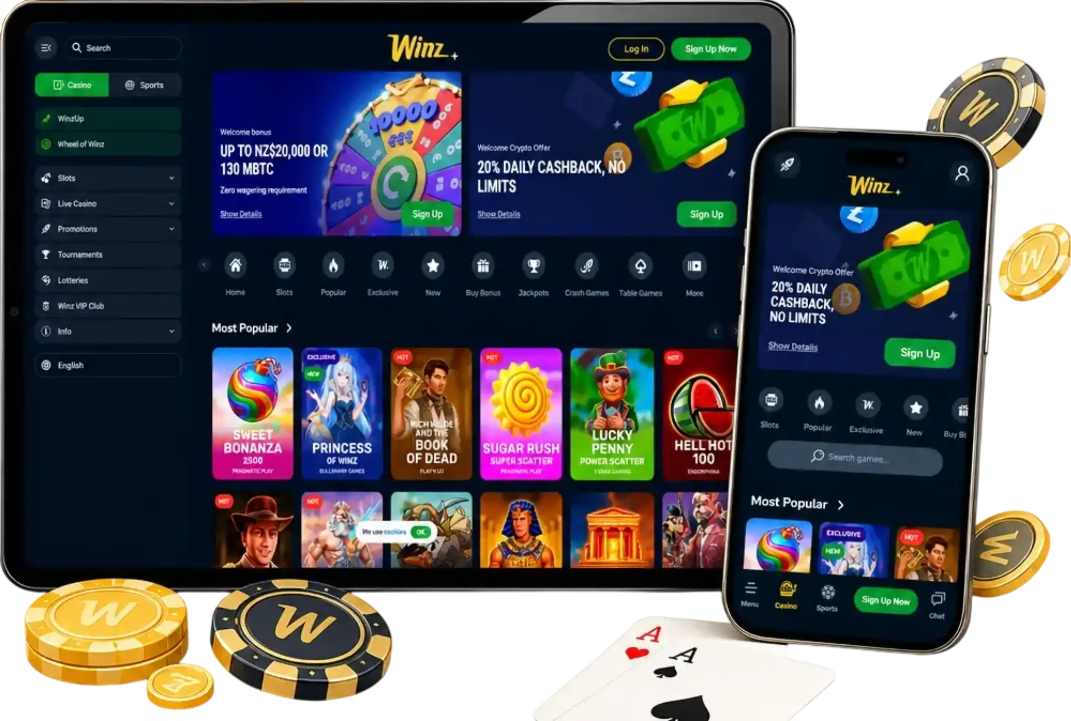 Winz Casino App-schermafbeelding